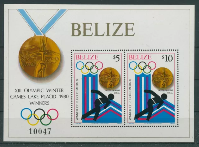 Belize 1980 Sieger der Olympiade Lake Placid Block 20 postfrisch (C22509)