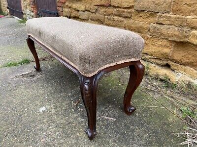 Antique English Upholstered William IV Solid Rosewood Window Seat, c 1810 7