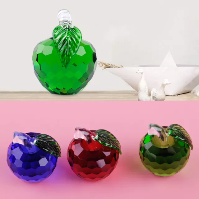 Kristall Figur Apfel Glasfiguren Zuhause Dekofiguren Briefbeschwerer 40mm 3D