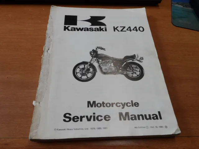 OEM Kawasaki Genuine 1979-1981 KZ440 Service Manual (Missing Outer Cover)