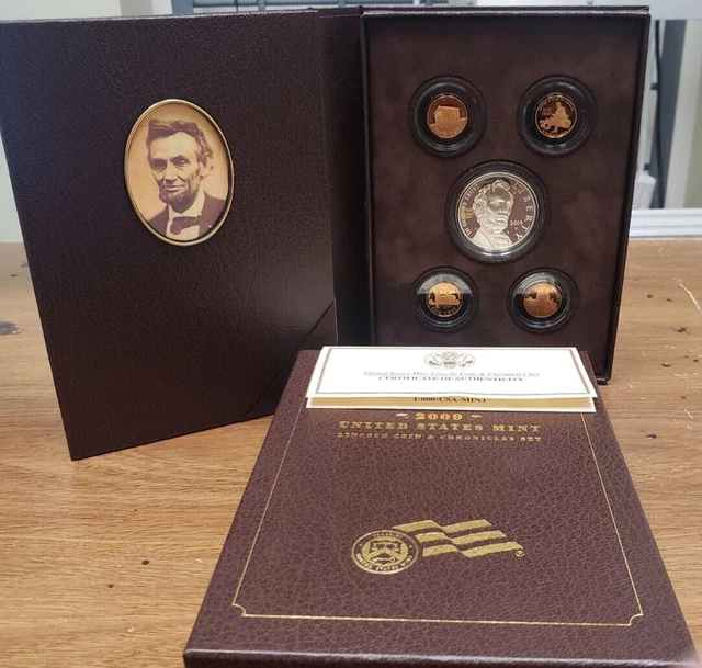 2009 US Mint Lincoln Coin & Chronicles Set in OGP with COA -Silver Dollar Proof