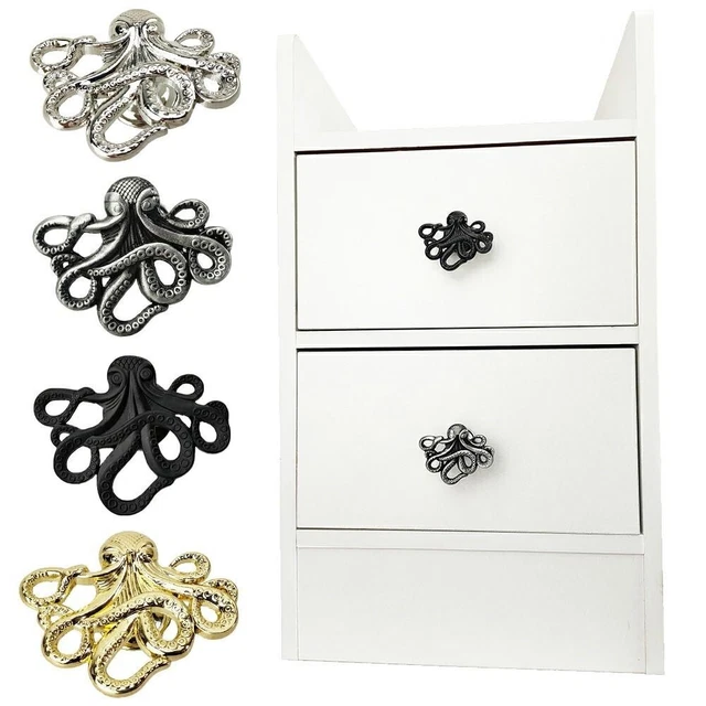 Gabinetes de puerta con forma de pulpo aleación de zinc manija de muebles perillas para dormitorio y habitación