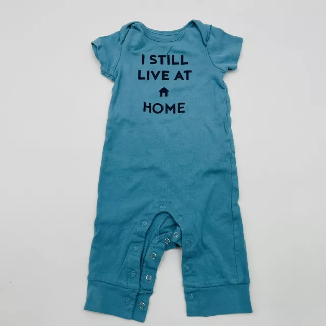 Carters Infant Boys Size 6 Months I Still Live At Home One Piece Romper Blue 212