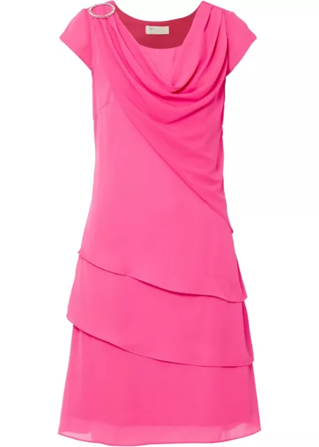 Premium Chiffonkleid im Lagenlook Gr. 38 Pinklady Abend-Party-Cocktailkleid Neu