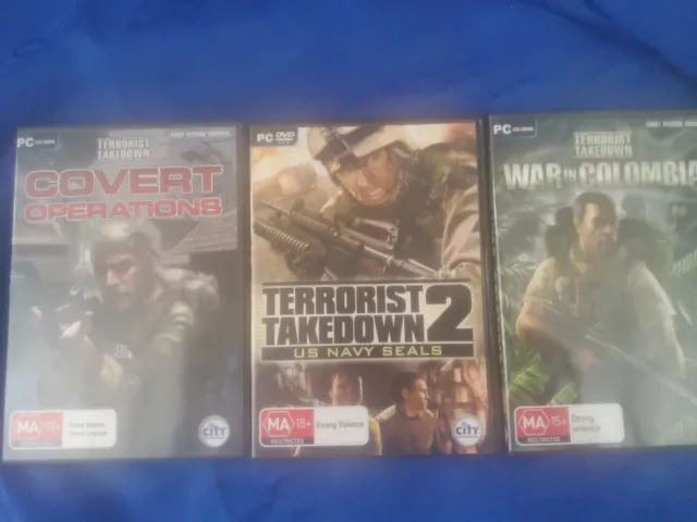 Pc Cd Rom Bundle Of 3  " Terrorist Takedown" Games  Preowned