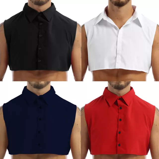 Mens Fashion Fake Collar Detachable Shirt Dickey Collar Half Shirts False Collar