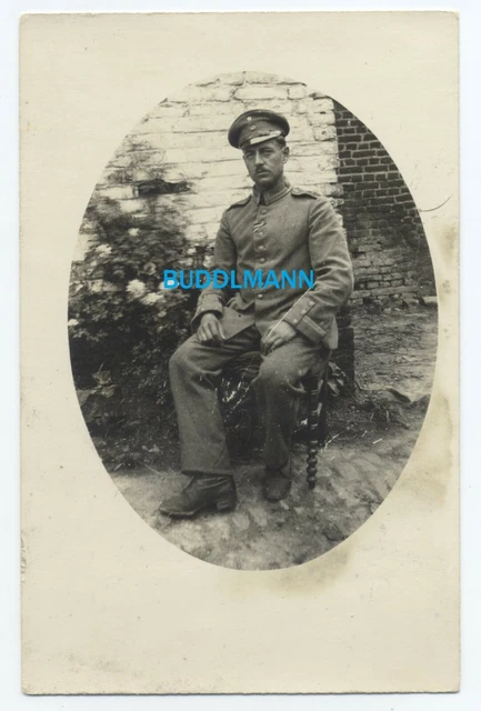 Foto Soldat Feldgrau Schulterklappen Württemberg Inf.Rgt.124 ?