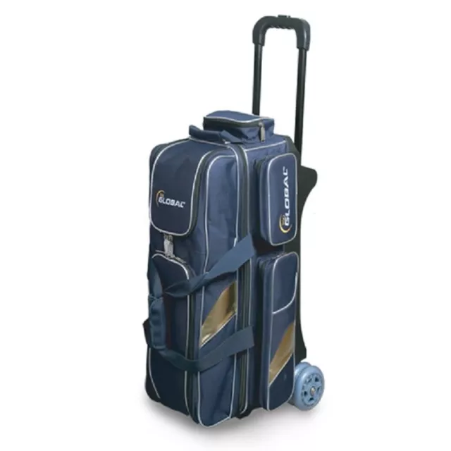 900 Global Deluxe 3 Ball Roller Bowling Bag Blue/Gold