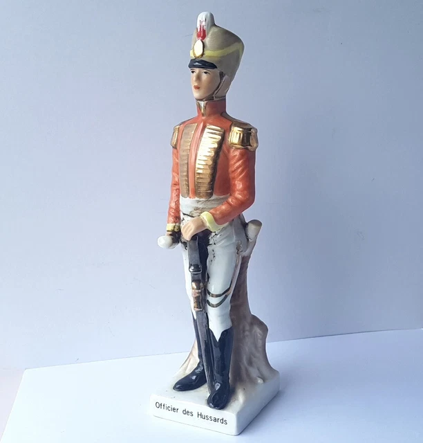 Porcellana Figura Officier Des Hussards Dipinti a Mano Circa 1950 M508