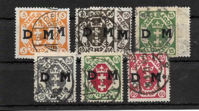 FS Danzig 1921/22 Lot Dienstmarken mit Wasserzeichen 2X gestempelt! DM 3 geprüft