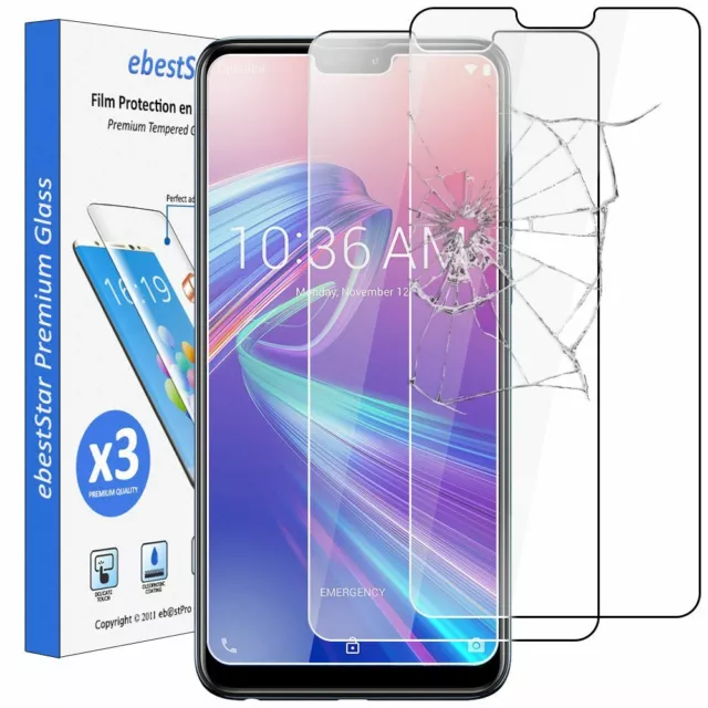 Packx3 Verre trempé Asus Zenfone Max Pro M2 ZB631KL Film Protection Ecran Vitre