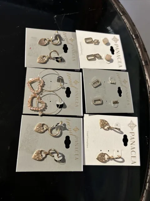 Lot of Panacea earrings hoops and studs gold tone 9 Pairs Nordstrom