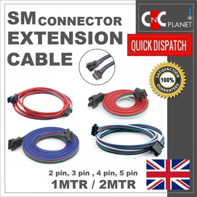 Extension Cable with SM2.54 Terminal 2 3 4 5 pin DuPont Male Female connector UK