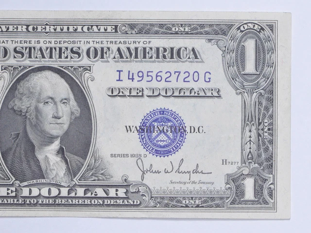 1935-D Silver Certificate $1 Blue Seal - Uncirculated US Paper Money *0615