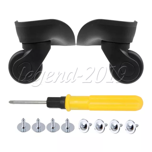 2x Black Replacement 9.1x10.7x4.9cm Luggage Wheels Spare Caster for Suitcase