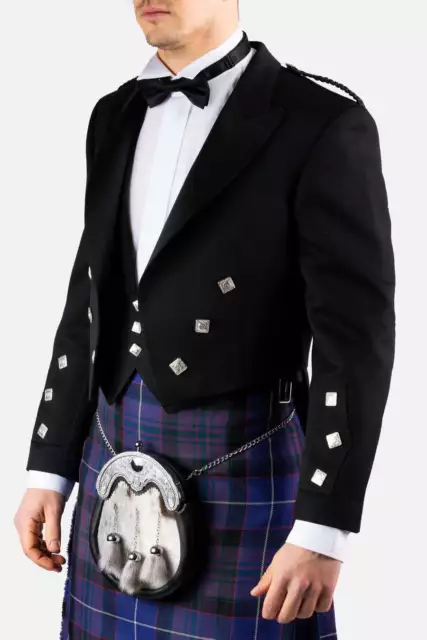 Men’s Prince Charlie Kilt Jacket & Waistcoat Set (100% Wool Ex-Hire) For Wedding