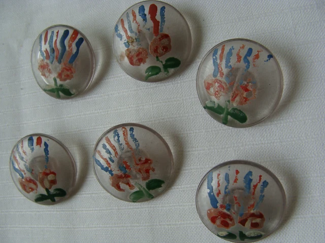 Lot De 7 Boutons Anciens Ou Rétro - Diamètre 2.5 Cm, Couleur Rose - Neufs, Pour Couture Ou Déco