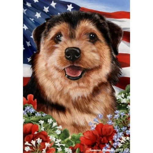 Patriotic (1) House Flag - Norfolk Terrier 16225