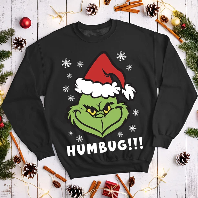 GRINCH HUMBUG CHRISTMAS Jumper Funny Ugly Mens and Womens