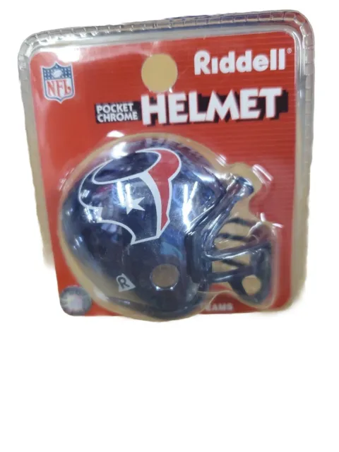 Riddell Houston Texans Pocket Pro Chrome NFL Football Mini Helmet MISP NEW