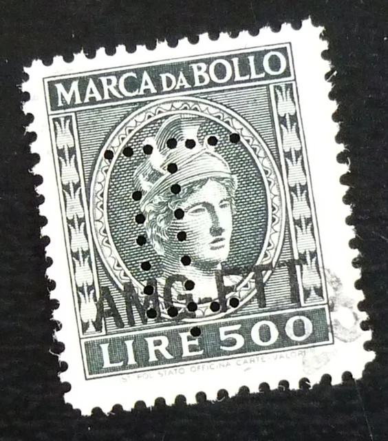 Italy Trieste AMG FTT Revenue Stamp - Lire 500 US 5