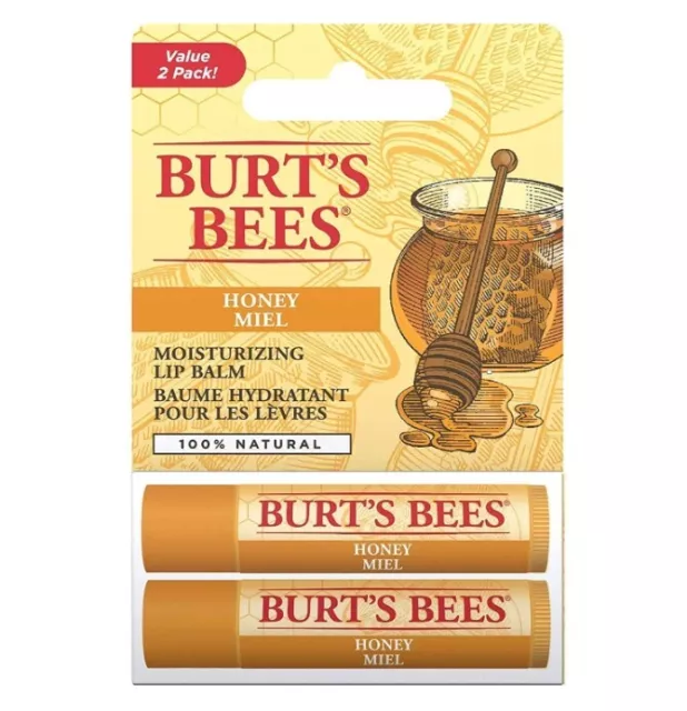Burt's Bees Pack multiple de baumes à lèvres pack Duo au miel et à la cire d'abe