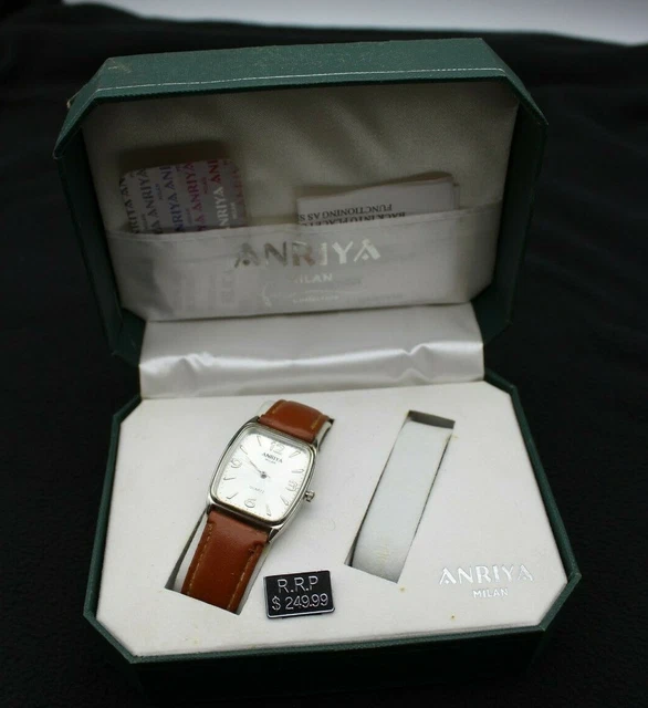 ANRIYA MILAN HIS Her Quartz Watches Vintage Collection red Leather Bands 9.60 PicClick