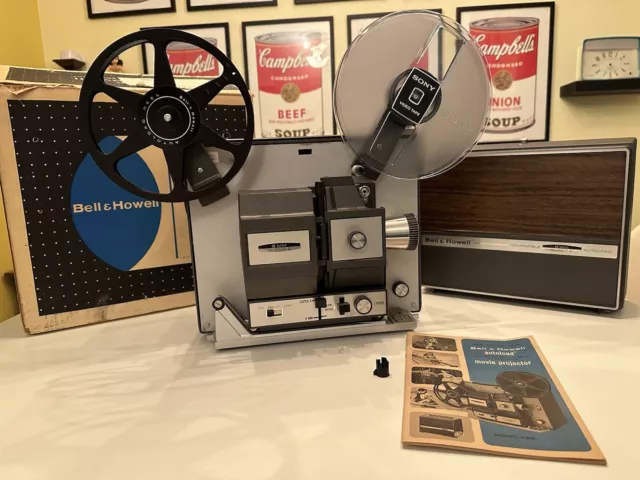Bell & Howell Regular 8mm Super 8 Autoload Model 456 Movie Projector With Box