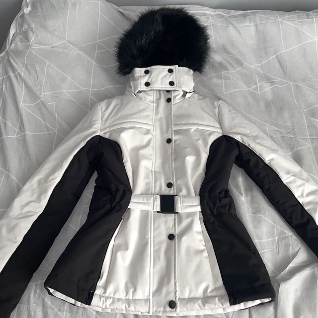 TOPSHOP SNO WHITE Ski Jacket, Waterproof, Fur Hood size 14 (fits