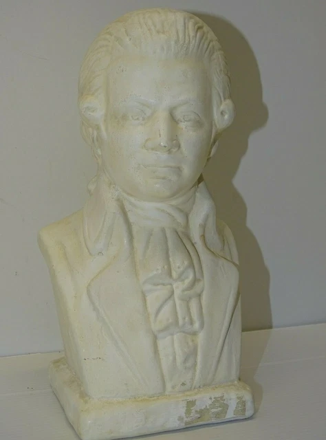 *ANCIEN BUSTE EN PLATRE BLANC de MOZART Sorti  grenier Collection déco ancienne