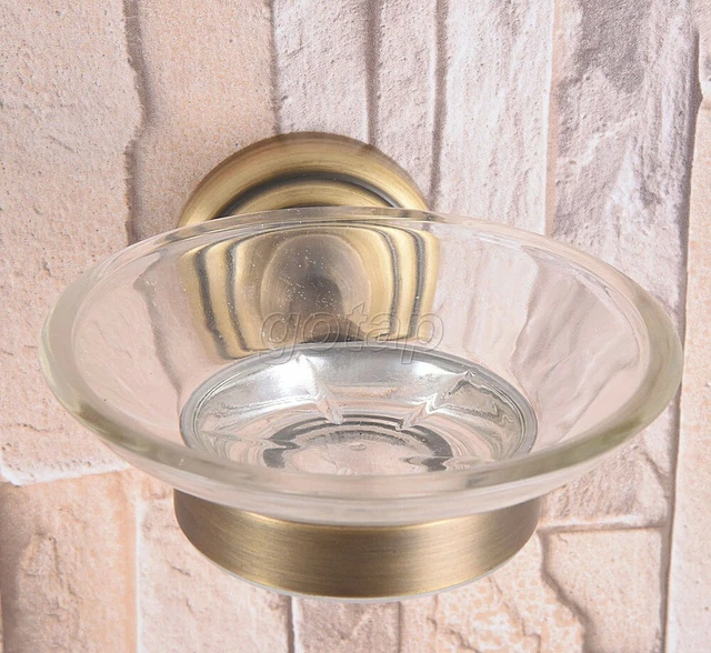 Bathroom Antique Brass Wall Mounted Glass Soap Dish/soap Holder Gba740