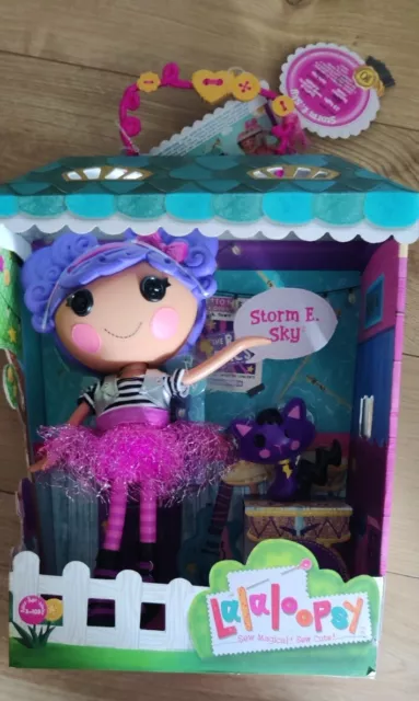 Lalaloopsy Large Doll Storm E. Sky 13inch Pet Purple Cat la la loopsy