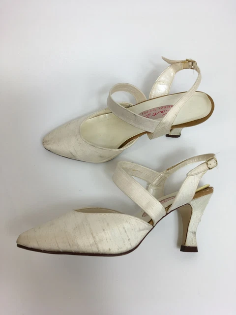 Sandales Femmes Katz Bridal Designs Ivoire Satin Talon Haut Chaussures Uk4,5