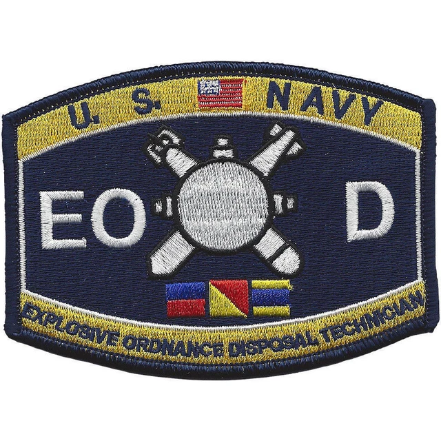 thumbnail image 2 of Explosive Ordnance Disposal (EOD) Tab Patch - OD Green, Hook And Loop Backing 2 of 4