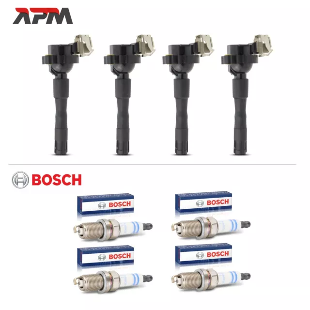 4x Bobina Encendido + Bosch 0242240653 Bujías Para BMW 3ER E46 5ER E39 7ER X5 Z3