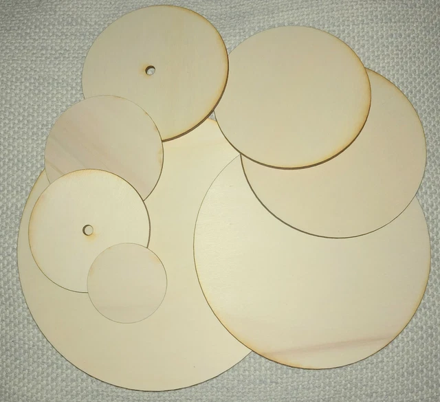 Runde Holzscheibe 4mm Sperrholz Untersetzer Kreisscheibe mit oder ohne Loch
