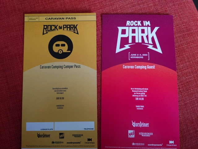 Rock im Park RIP R.I.P Caravan Camping Trailer inkl. Camping Guest Ticket 2023