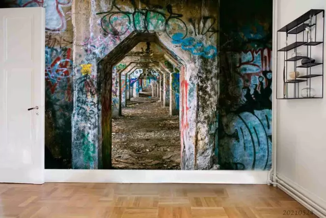 3D Shabby Building Door Graffiti Wallpaper Wall Murals Removable Wallpaper 595 2