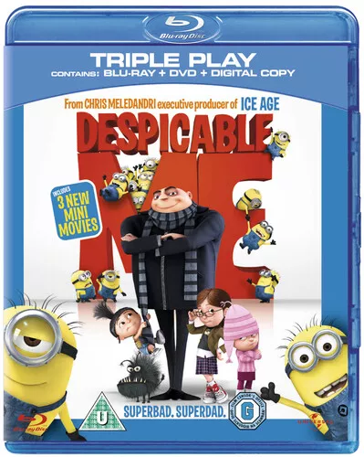 Despicable Me Blu-ray Pierre Coffin cert U 3 discs Expertly Refurbished Product