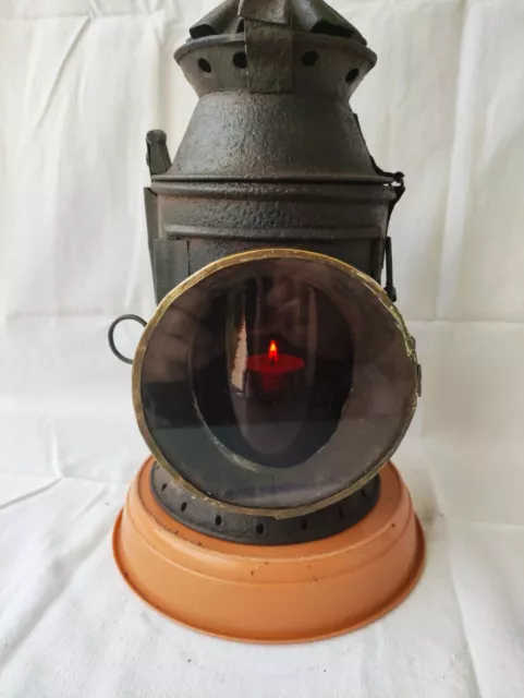 Lampe vintage Light train chemin de fer railroad green red déco industriel 3