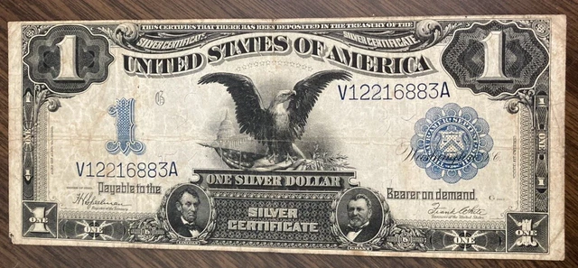 1899 $1 Dollar US Large Black Eagle Silver Certificate Note