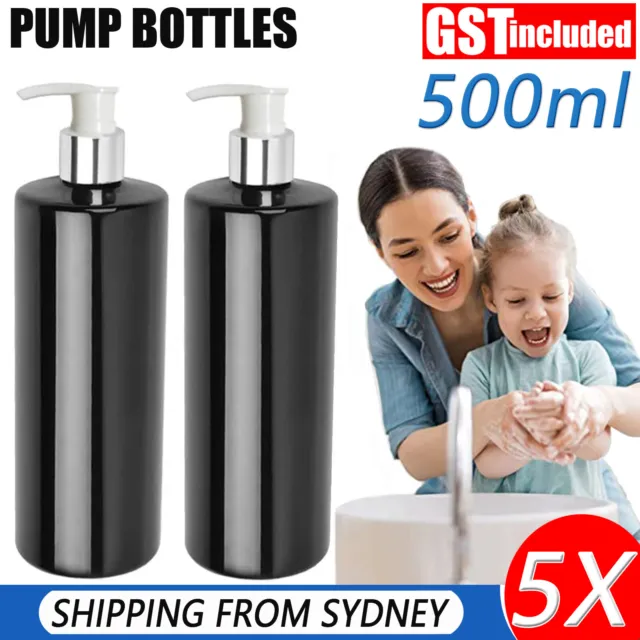 5/10X 500mL Empty Lotion Pump Bottles Shampoo Soap Dispenser Refillable Bathroom