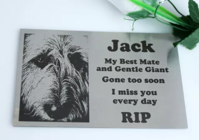 Stainless Steel Memorial Plaque Urn Grave Marker Laser Engrave Your Dog Photo