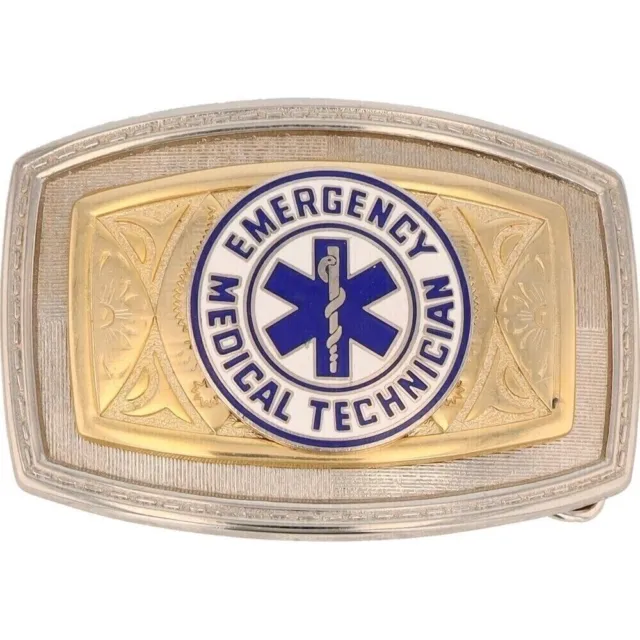 EMT Medic Paramedic Emergency Medical Technician 1970s NOS Vintage Belt Buckle