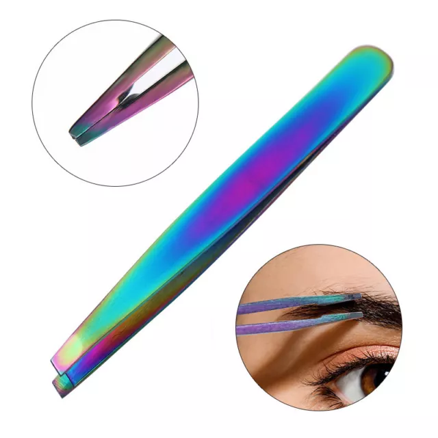 Pro Makeup Eyebrow Tweezer  Stainless Steel Slant Tip Eyelash ip Tools