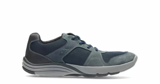 CLARKS UOMO ONDA Launch NAVY Leggero e Flessibile UK 7.5 USA 8.5