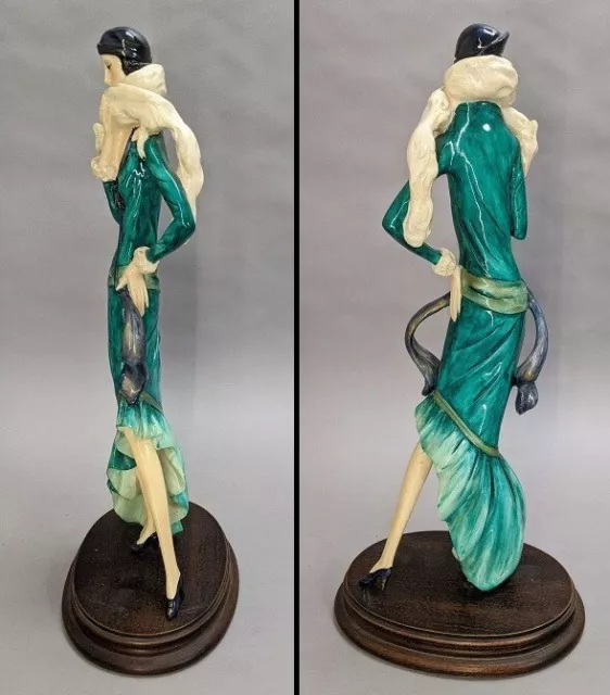 She's a Beauty - Sculpture by A. Santini - Woman Wearing a Fox Stole - Numbered She's a Beauty - Sculpture by A. Santini - Woman Wearing a Fox Stole - Numbered