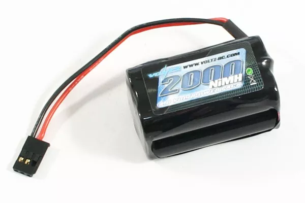 Voltz 2000mAh 4.8V NiMH Rx Receiver Square Battery Pack for RC Car Plane Boat