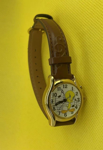 1999 ARMITRON Tweety Bird Looney Tunes Musical Watch 2200/474  **READ**