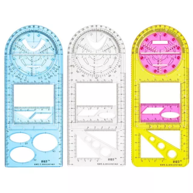 Drawing  Ruler Multifunctional Geometric Ruler Drawing Template Measuring Tool